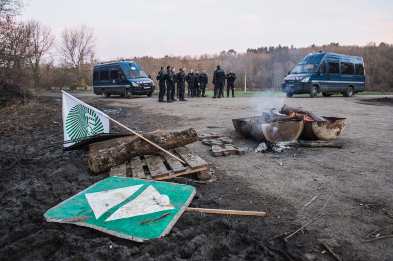 France, Sivens, 2015-03-06. After the death of Remi Fraisse, killed at Sivens on 26 October 2014 by a grenade thrown by 