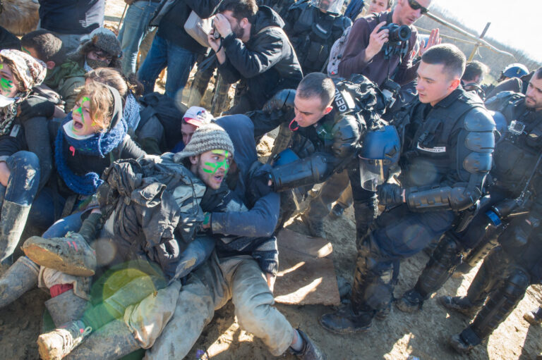 France, Sivens, 2015-03-06. After the death of Remi Fraisse, killed at Sivens on 26 October 2014 by a grenade thrown by 