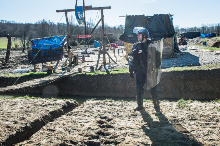 France, Sivens, 2015-03-06. After the death of Remi Fraisse, killed at Sivens on 26 October 2014 by a grenade thrown by 