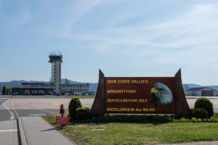 Germany, Ramstein-Miesenbach, 2017-04-20. Ramstein, in Germany, is the largest United States air force base outside the 