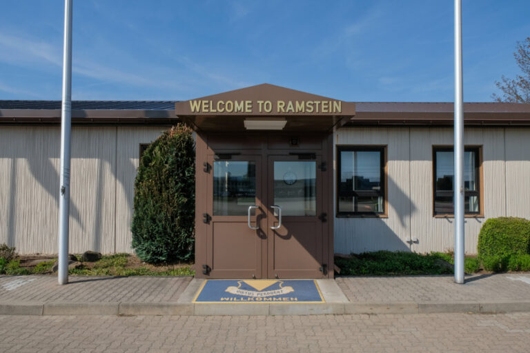 Germany, Ramstein-Miesenbach, 2017-04-20. Ramstein, in Germany, is the largest United States air force base outside the 