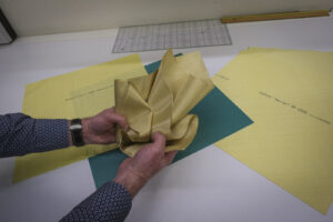 Switzerland, Geneve, 2024-04-23. In the DuPont laboratory near Geneva, Kevlar is cut, sewn and shot at to certify the bo