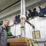 Switzerland, Geneve, 2024-04-23. In the DuPont laboratory near Geneva, Kevlar is cut, sewn and shot at to certify the bo