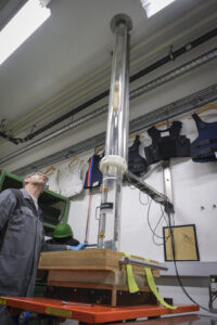Switzerland, Geneve, 2024-04-23. In the DuPont laboratory near Geneva, Kevlar is cut, sewn and shot at to certify the bo