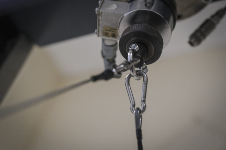 Switzerland, Geneve, 2024-04-23. In the DuPont laboratory near Geneva, Kevlar is cut, sewn and shot at to certify the bo