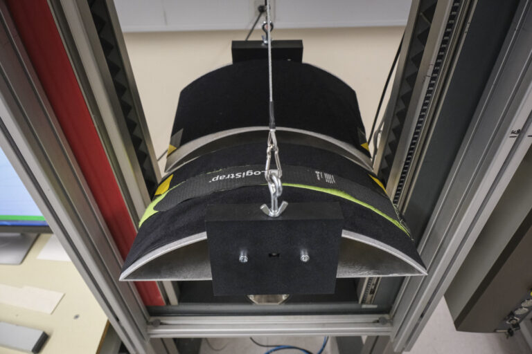 Switzerland, Geneve, 2024-04-23. In the DuPont laboratory near Geneva, Kevlar is cut, sewn and shot at to certify the bo