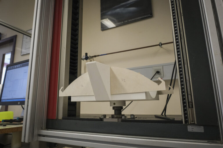 Switzerland, Geneve, 2024-04-23. In the DuPont laboratory near Geneva, Kevlar is cut, sewn and shot at to certify the bo
