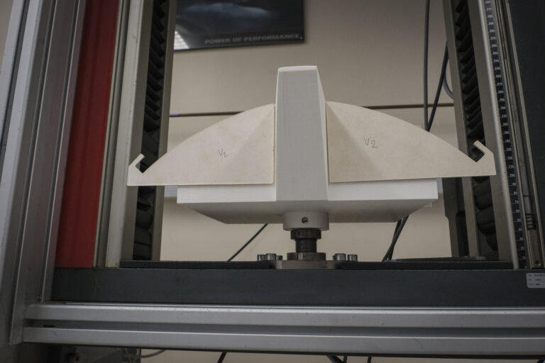 Switzerland, Geneve, 2024-04-23. In the DuPont laboratory near Geneva, Kevlar is cut, sewn and shot at to certify the bo