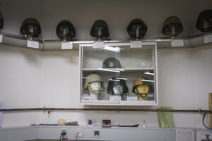 Switzerland, Geneve, 2024-04-23. In the DuPont laboratory near Geneva, Kevlar is cut, sewn and shot at to certify the bo