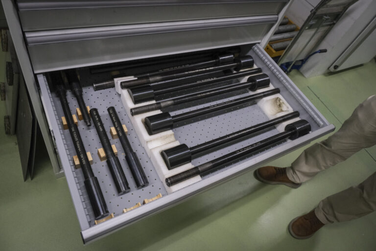 Switzerland, Geneve, 2024-04-23. In the DuPont laboratory near Geneva, Kevlar is cut, sewn and shot at to certify the bo