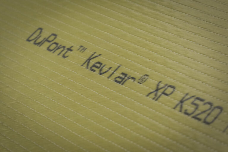 Switzerland, Geneve, 2024-04-23. In the DuPont laboratory near Geneva, Kevlar is cut, sewn and shot at to certify the bo