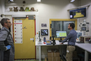 Switzerland, Geneve, 2024-04-23. In the DuPont laboratory near Geneva, Kevlar is cut, sewn and shot at to certify the bo