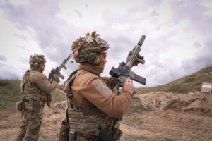 Ukraine, Pavlograd, 2026-04-24. Operators of the Omega special forces regiment of the Ukrainian National Guard train on