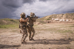 Ukraine, Pavlograd, 2026-04-24. Operators of the Omega special forces regiment of the Ukrainian National Guard train on