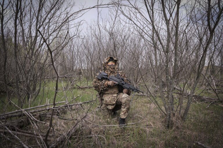 Ukraine, Pavlograd, 2026-04-24. Operators of the Omega special forces regiment of the Ukrainian National Guard train on 