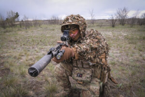 Ukraine, Pavlograd, 2026-04-24. Operators of the Omega special forces regiment of the Ukrainian National Guard train on 
