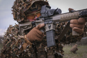 Ukraine, Pavlograd, 2026-04-24. Operators of the Omega special forces regiment of the Ukrainian National Guard train on